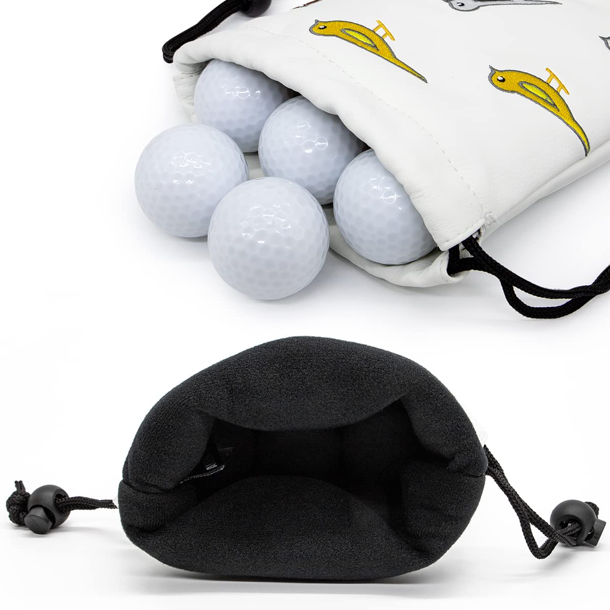 Premium Leather Golf Valuables Pouch with Drawstring Closure - Portable Golf Accessories for Tees, Balls & Personal Items - Perfect for Golf Course, Travel & Outdoor Sports