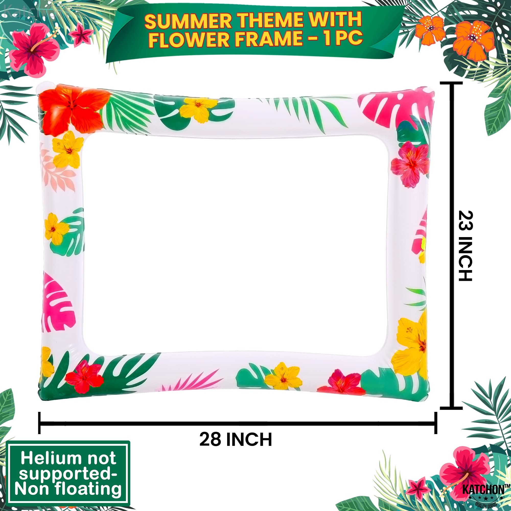 **12-Pack Hawaiian Tropical Sunglasses | 28x23 Inch Inflatable Photo Booth Frame for Luau & Pool Parties | Kids & Adults Aloha Party Decorations – Perfect for Beach, Summer, and Themed Events**