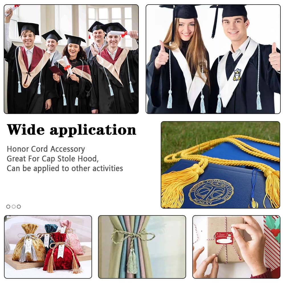 2025 Graduation Honor Cords - Light Blue & White Academic Achievement Cords with Tassel | Perfect for High School & College Graduation Ceremonies, Commencement Decorations & Student Recognition