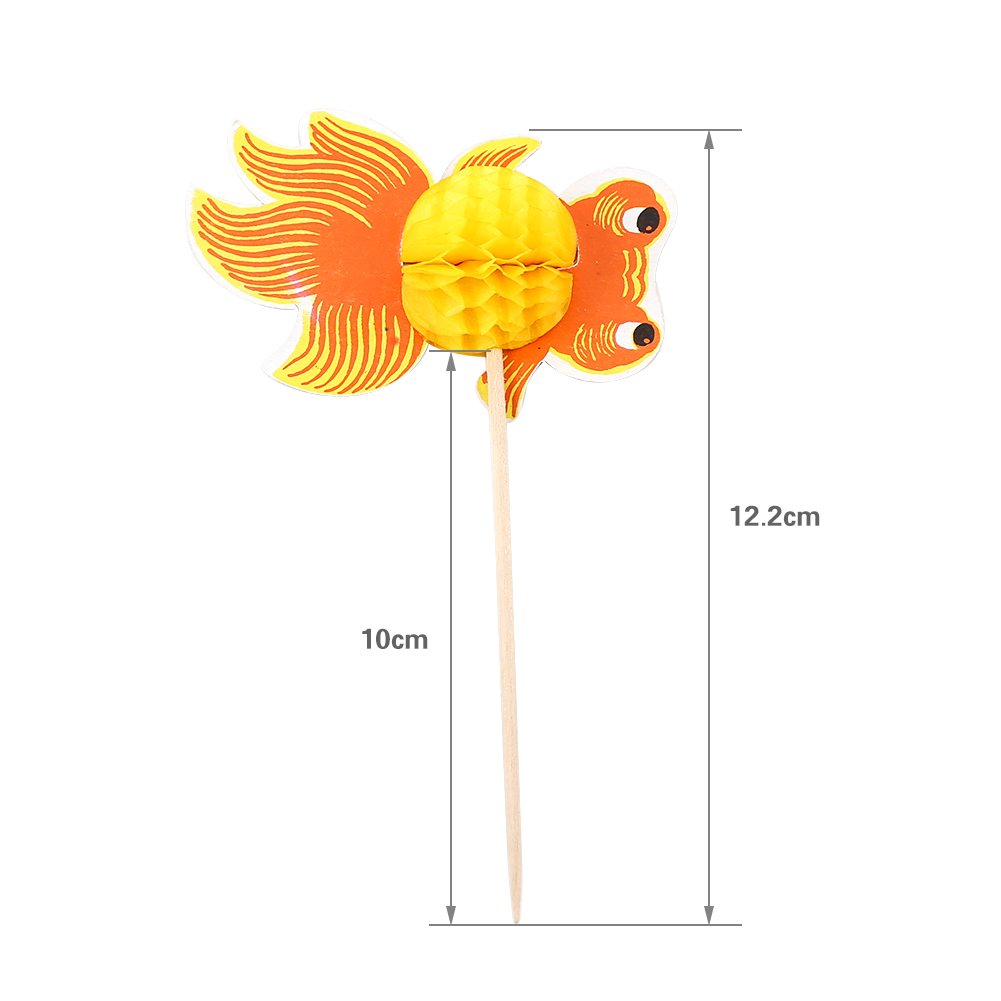 50 Pack Goldfish Cocktail Sticks - Elegant Peacock Umbrella Picks for Beverage, Fruit Cake, Party Decorations - Perfect for Cocktail Parties, Dessert Garnish & Wedding Receptions