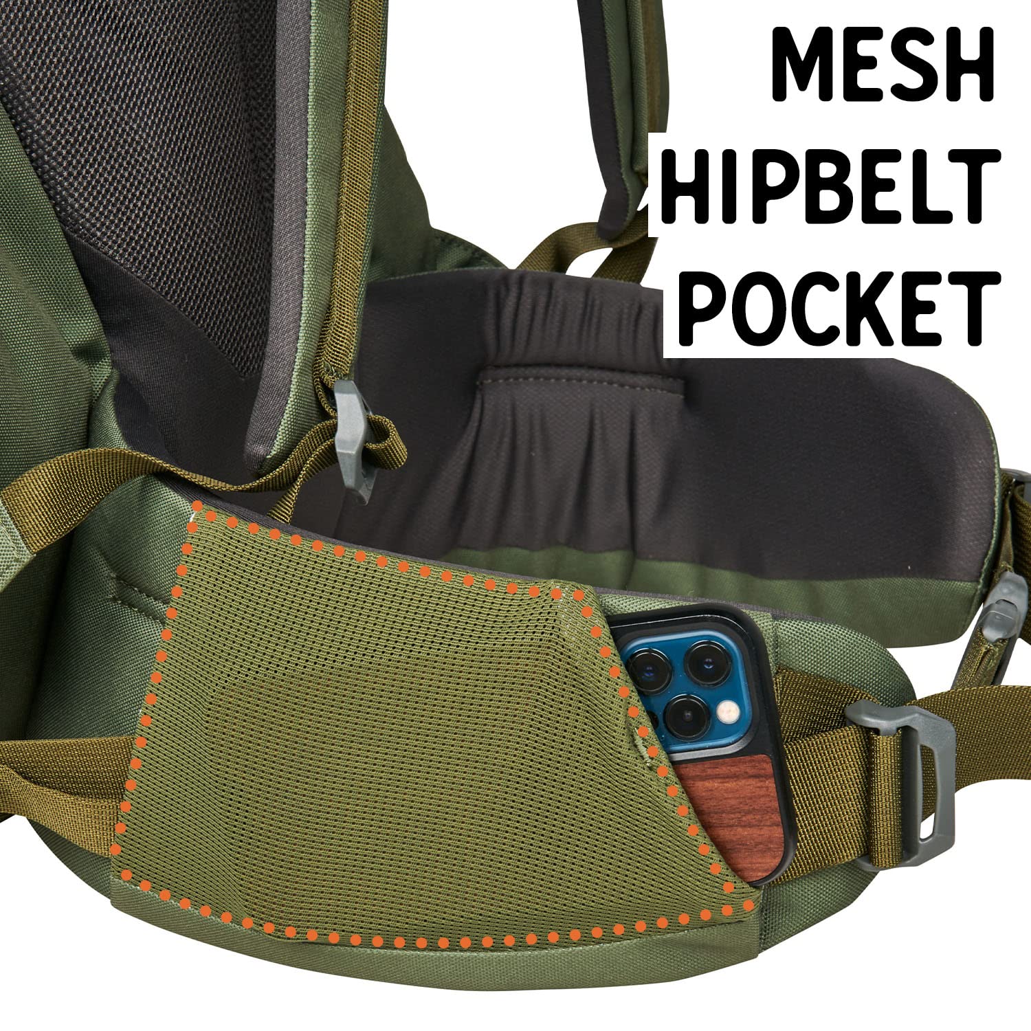 Kelty Asher 65L Internal Frame Hiking Backpack - 18-85L Adjustable Capacity for Day Hikes, Backpacking & Travel | 2023 Model in Winter Moss | Perfect for Outdoor Adventures, Camping & Trekking
