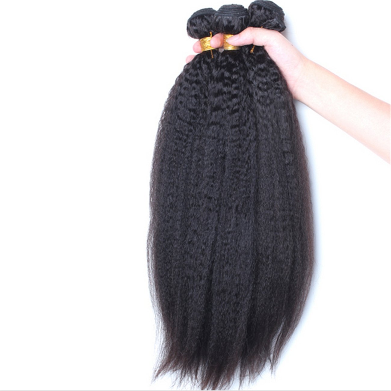 8A Mongolian Kinky Straight Hair Wefts - 3Pcs/Lot 100% Unprocessed Human Hair Extensions - Italian Coarse Yaki Virgin Hair Bundles 10-30