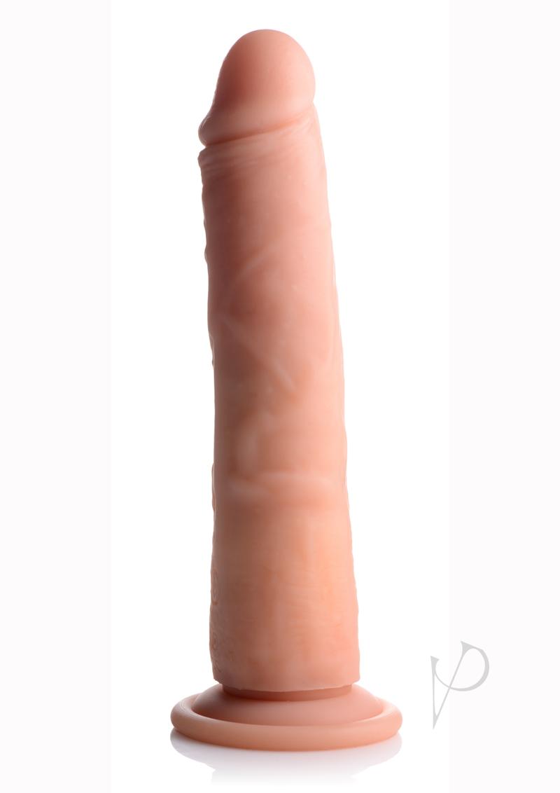 Big Shot 8 Inch Rechargeable Silicone Vibrating Dildo with Remote Control - Vanilla Color for Couples Play & Solo Pleasure