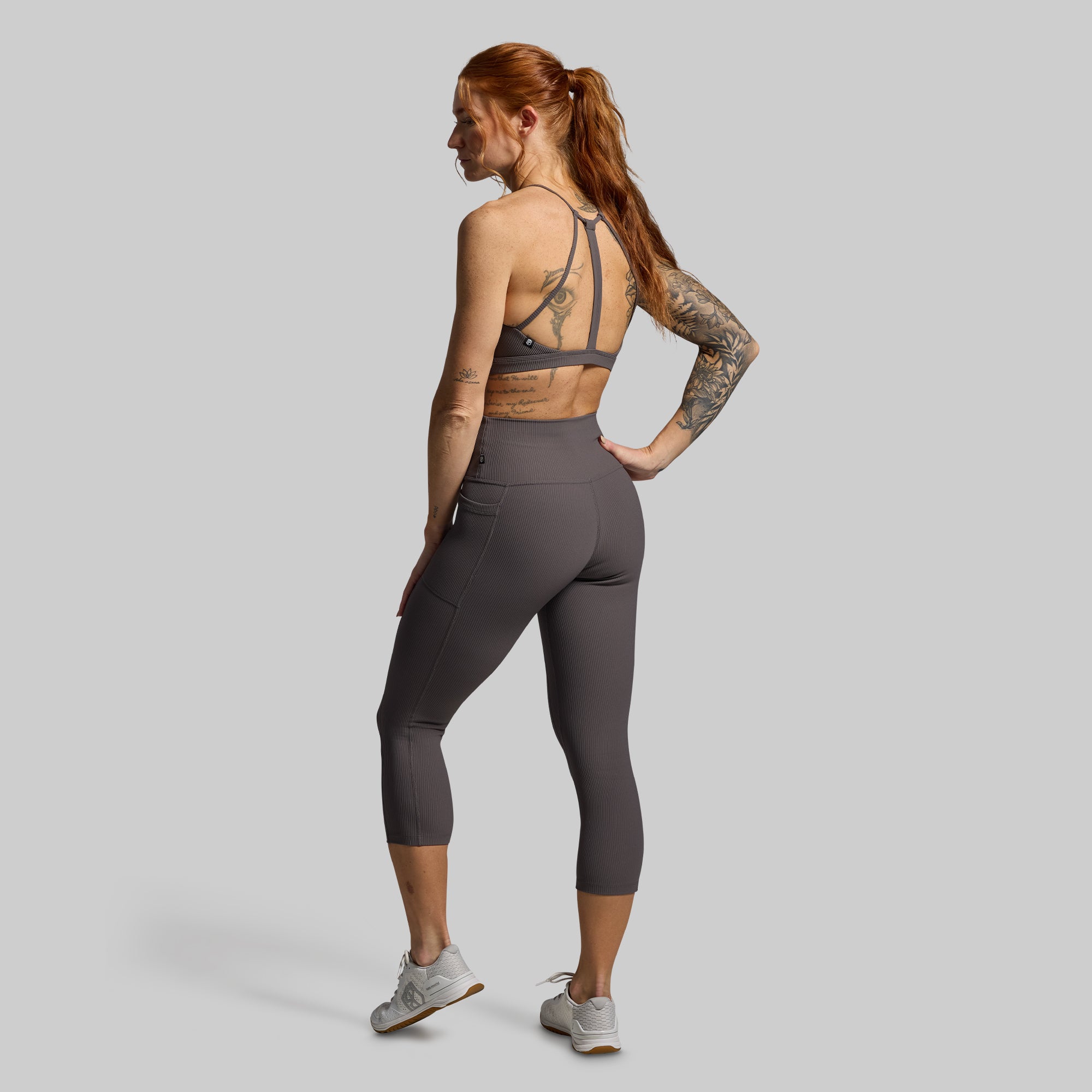 All or Nothing High Waist Capri Pants with Pockets - Dark Grey | Comfortable Workout & Yoga Leggings for Women