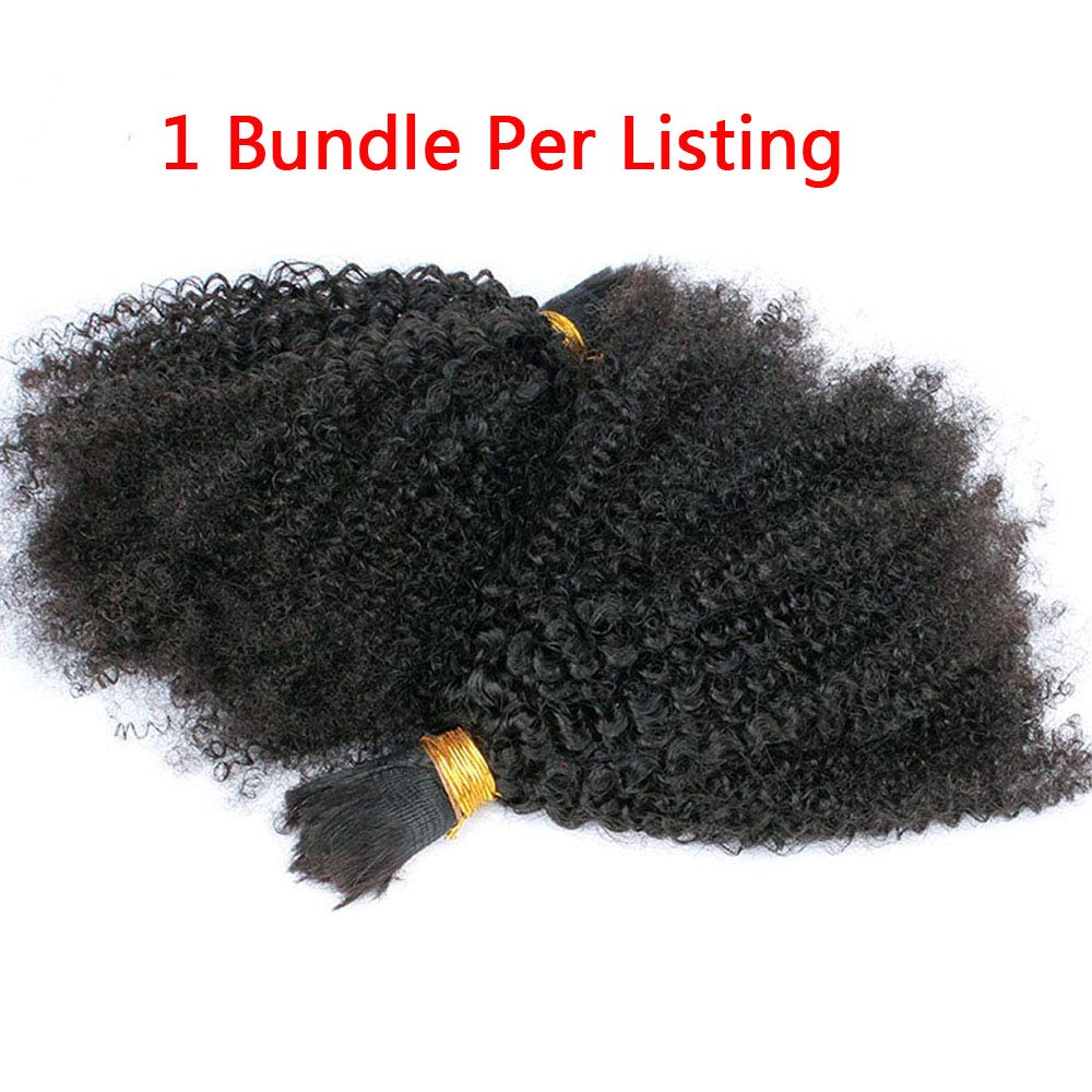Premium 8A Grade Brazilian Human Hair Extensions - 100% Unprocessed Afro Kinky Curly Bulk Hair for Braiding & Weaving (30 Inch, 100g Per Bundle) | Perfect for Protective Styles, Wig Making & Natural Hair Blending