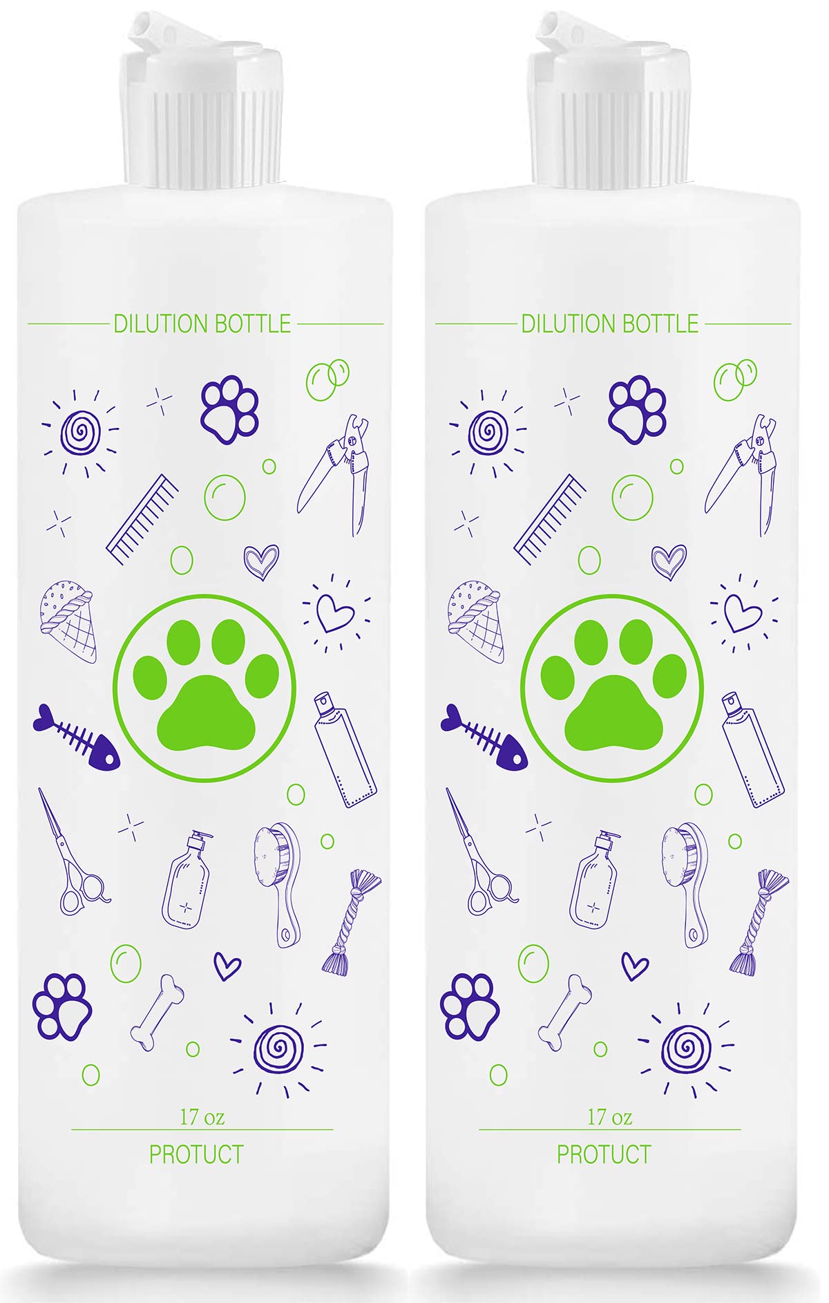 4 Pack Pet Shampoo Dilution Bottles - Mixing Bottles for Concentrated Dog Shampoo & Conditioner - Perfect for Dog Grooming, Bathing & Professional Pet Care - Essential for Home & Salon Use