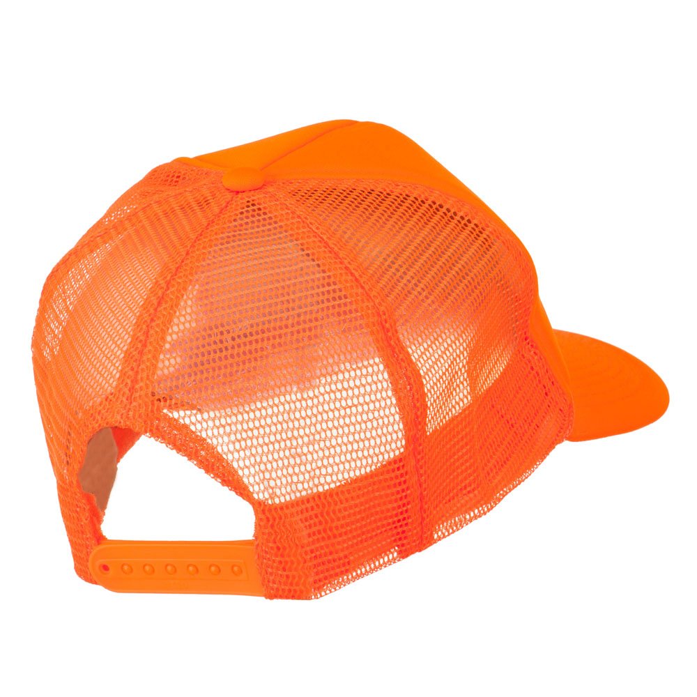 Foam Mesh Neon Trucker Hat - Vibrant Neon Orange Color for Outdoor Sports, Concerts & Casual Wear