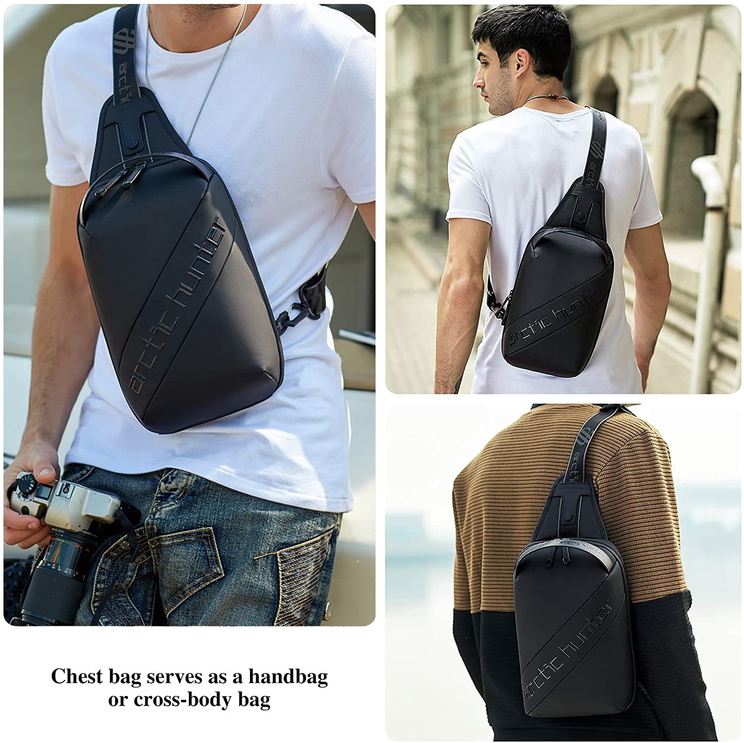 Waterproof Crossbody Sling Bag for Men & Women - Lightweight Durable Chest Shoulder Bag for Travel, Hiking, Walking, Cycling - Perfect Daypack for Outdoor Activities & Daily Commute