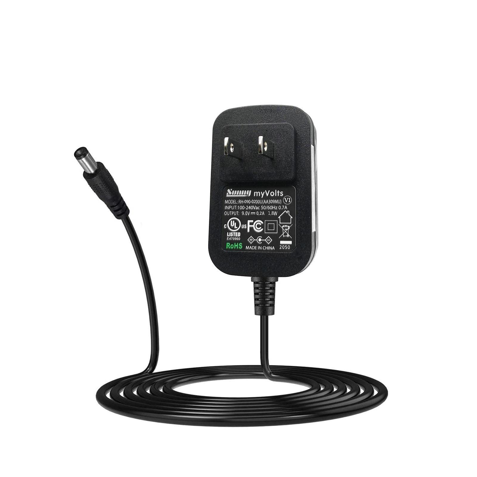 MyVolts 9V Power Supply Adapter - Replacement for Death by Audio Destroyer, Echo Dream 2 & Evil Filter Effects Pedals - US Plug - Perfect for Guitar Pedalboards & Home Studio Setups