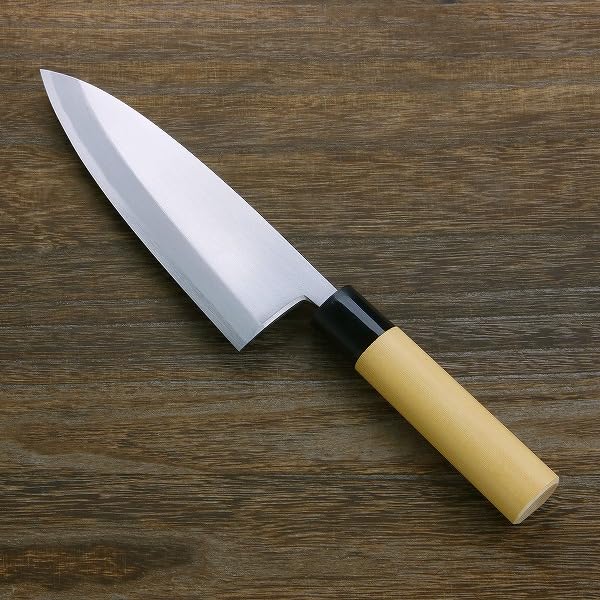 Premium Shirogami Steel Deba Hocho Japanese Kitchen Knife 180mm - Left-Handed Chef Knife for Sushi, Fish Filleting & Meat Cutting