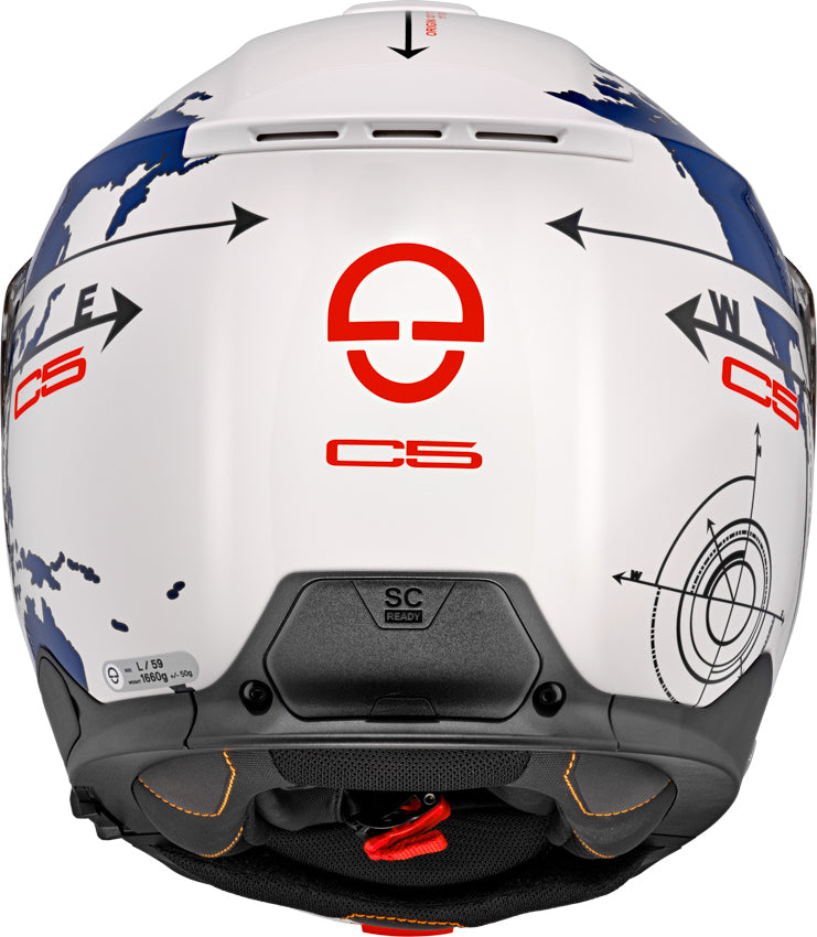 Schuberth C5 Globe Blue Motorcycle Helmet - Premium DOT & ECE Certified for Safety - Ideal for Touring, Commuting & Adventure Riding