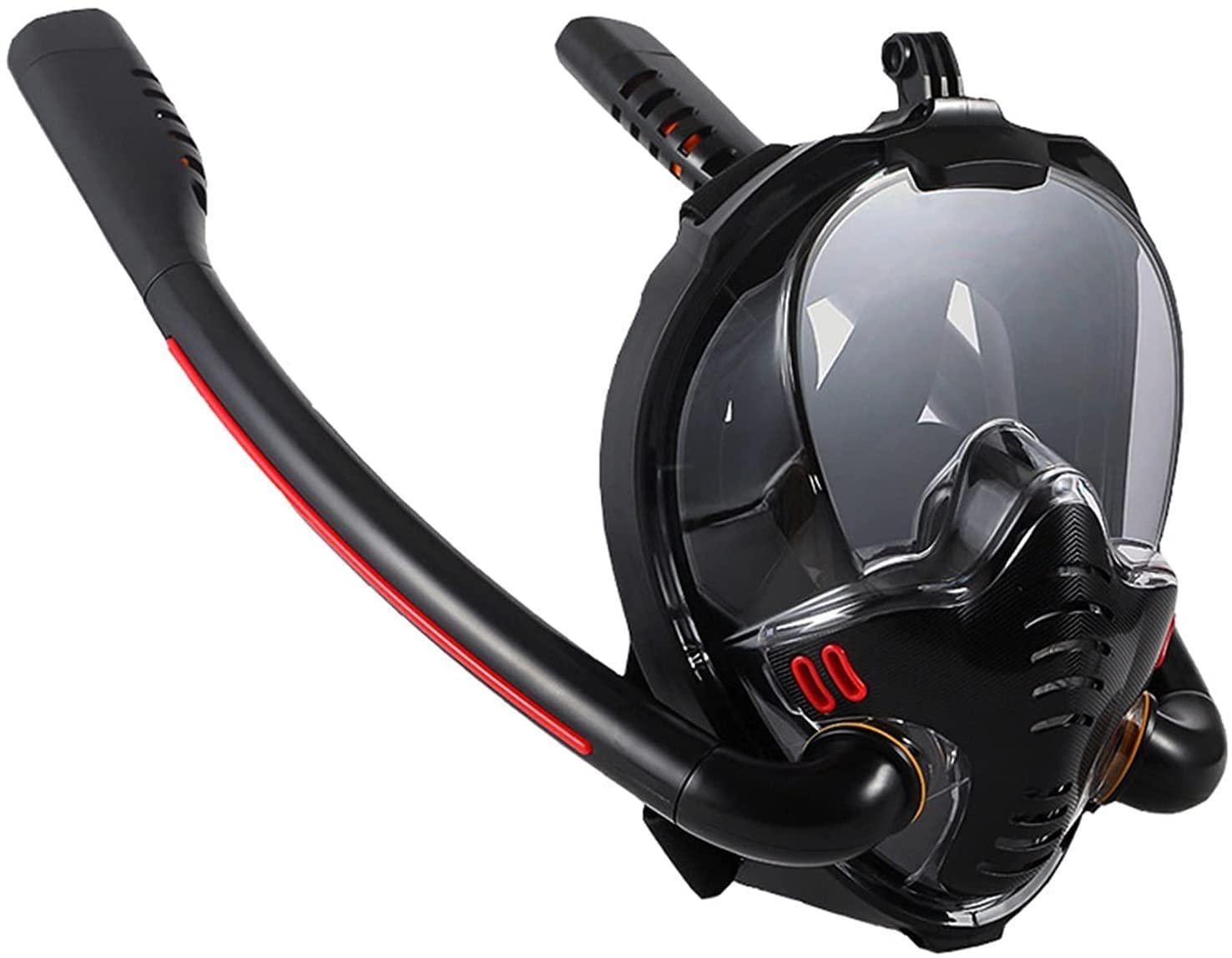 YAOJIA Full Face Snorkel Mask for Adults - 180° Panoramic Ultra-Clear View, Anti-Fog Diving Mask with Breathing Tube - Perfect for Swimming, Snorkeling & Underwater Exploration (Black, Size LXL)