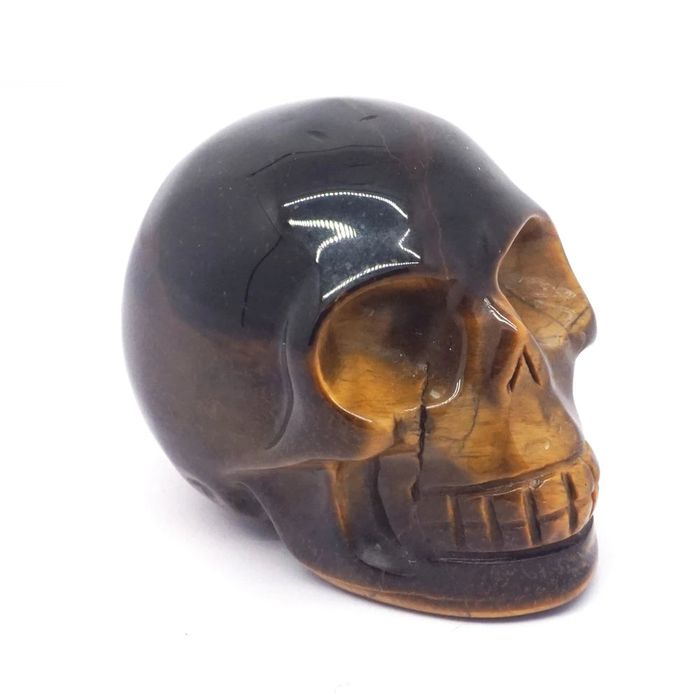 2 Pack Skull Statue Figurines - Natural Crystal Stone Sculpture for Chakra Healing, Meditation & Spiritual Decor | Halloween Home Decor, Gothic Gift for Men & Women | Perfect for Altars, Yoga Spaces & Witchy Aesthetic