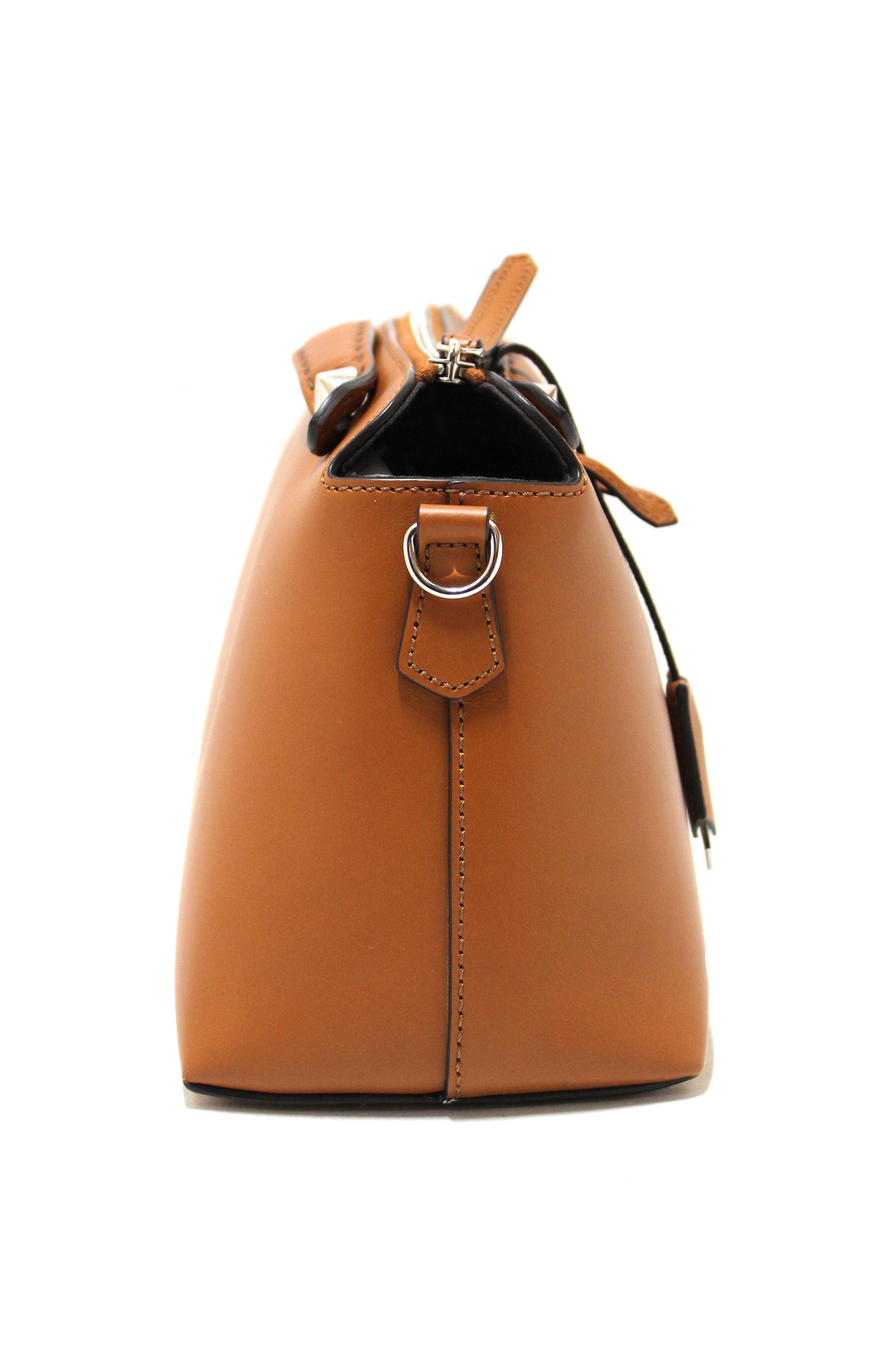 Authentic Fendi Brown Leather By the Way Medium Boston Bag for Women | Luxury Designer Handbag | Perfect for Work, Travel & Everyday Use