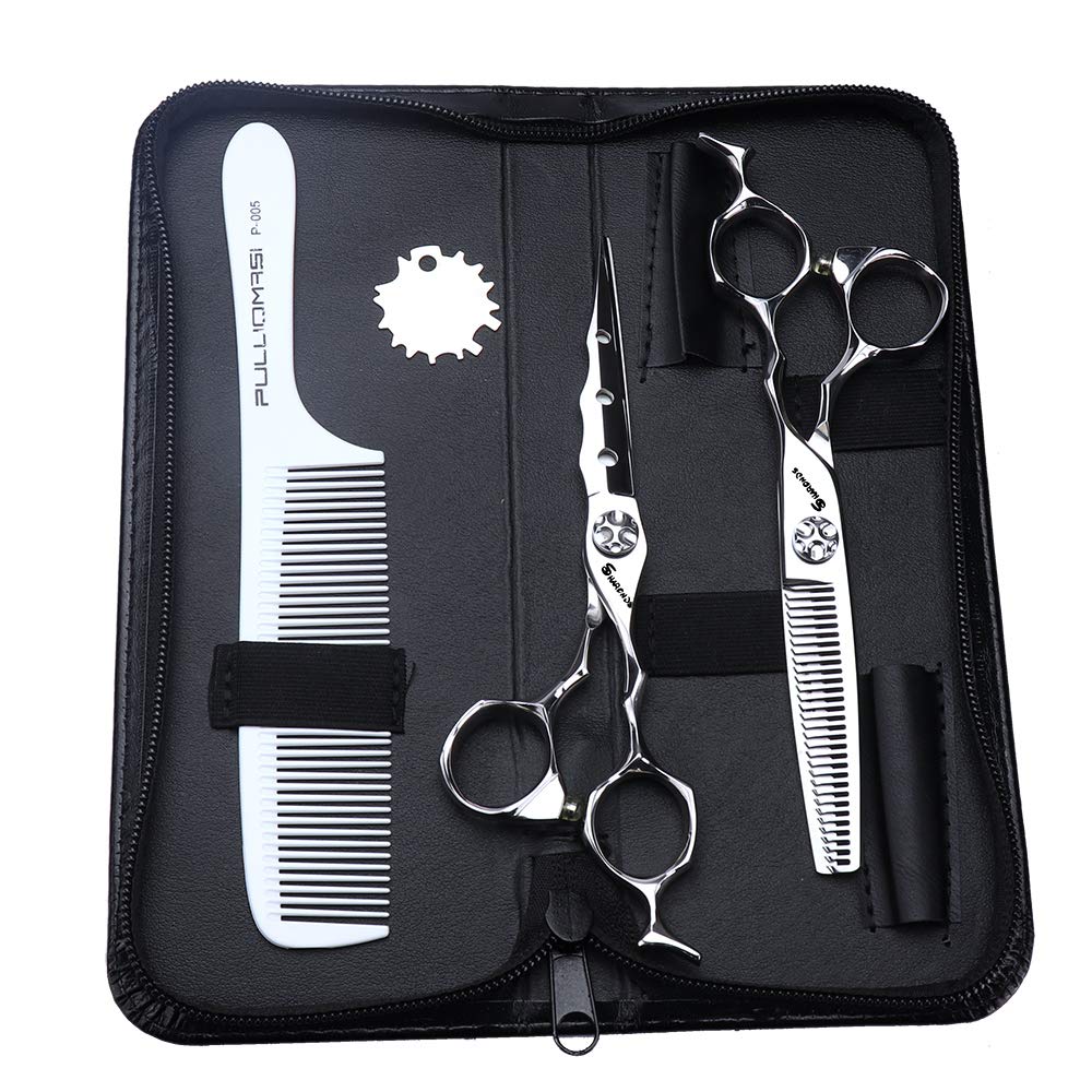 Professional Hair Cutting Scissors for Barbers & Stylists - Sharp Stainless Steel Salon Shears with Adjustable Tension, Case & Comb - Perfect for Hairdressing, Trimming, Styling & Salon Use