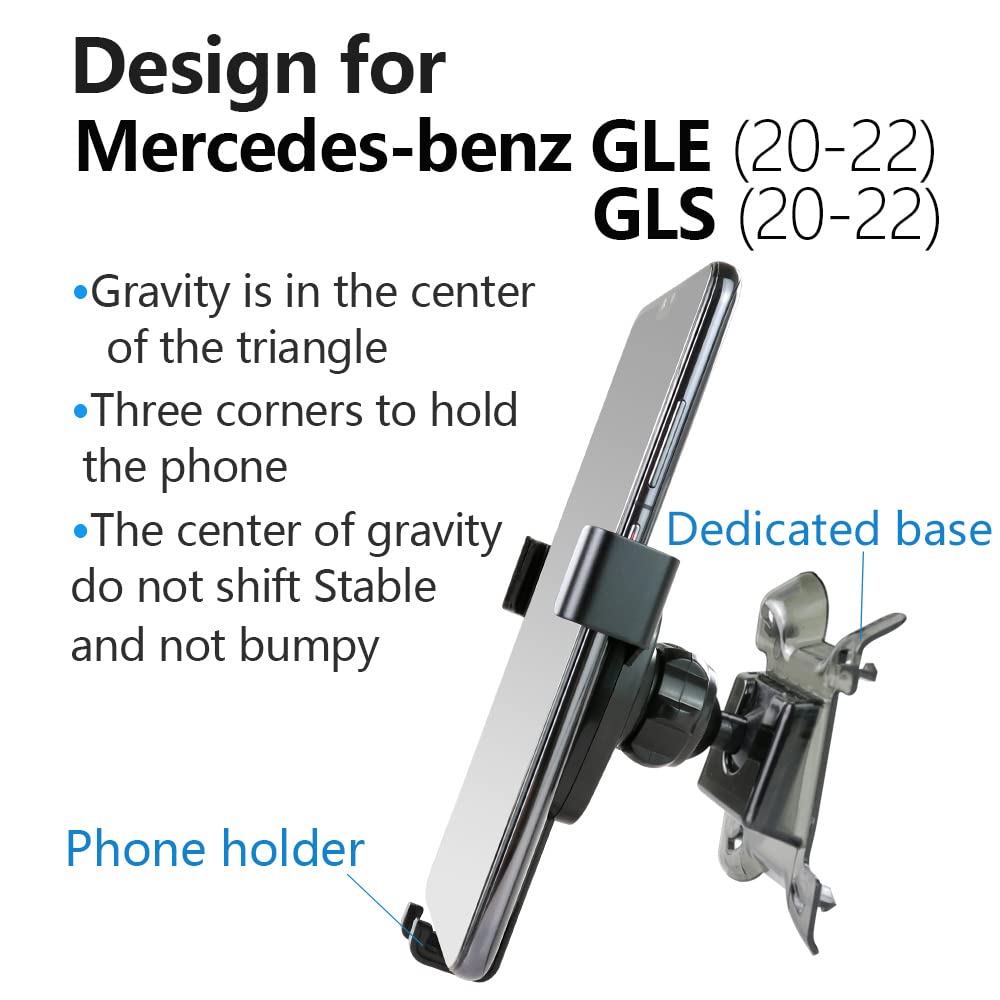 Premium Car Phone Holder Mount for 2020-2025 Mercedes Benz GLE & GLS Class - Universal Dashboard Air Vent Clip for iPhone 15/14/13, Samsung Galaxy - Perfect for GPS Navigation & Hands-Free Driving