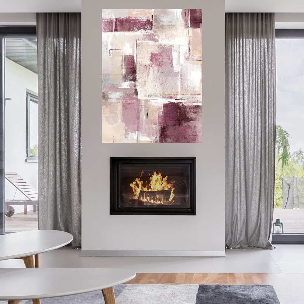 Abstract Canvas Wall Art - Handmade Fine Art Canvas Block Painting by Willowbrook - Ready to Hang 35x46 Inch - Perfect for Living Room, Bedroom, Office & Home Decor