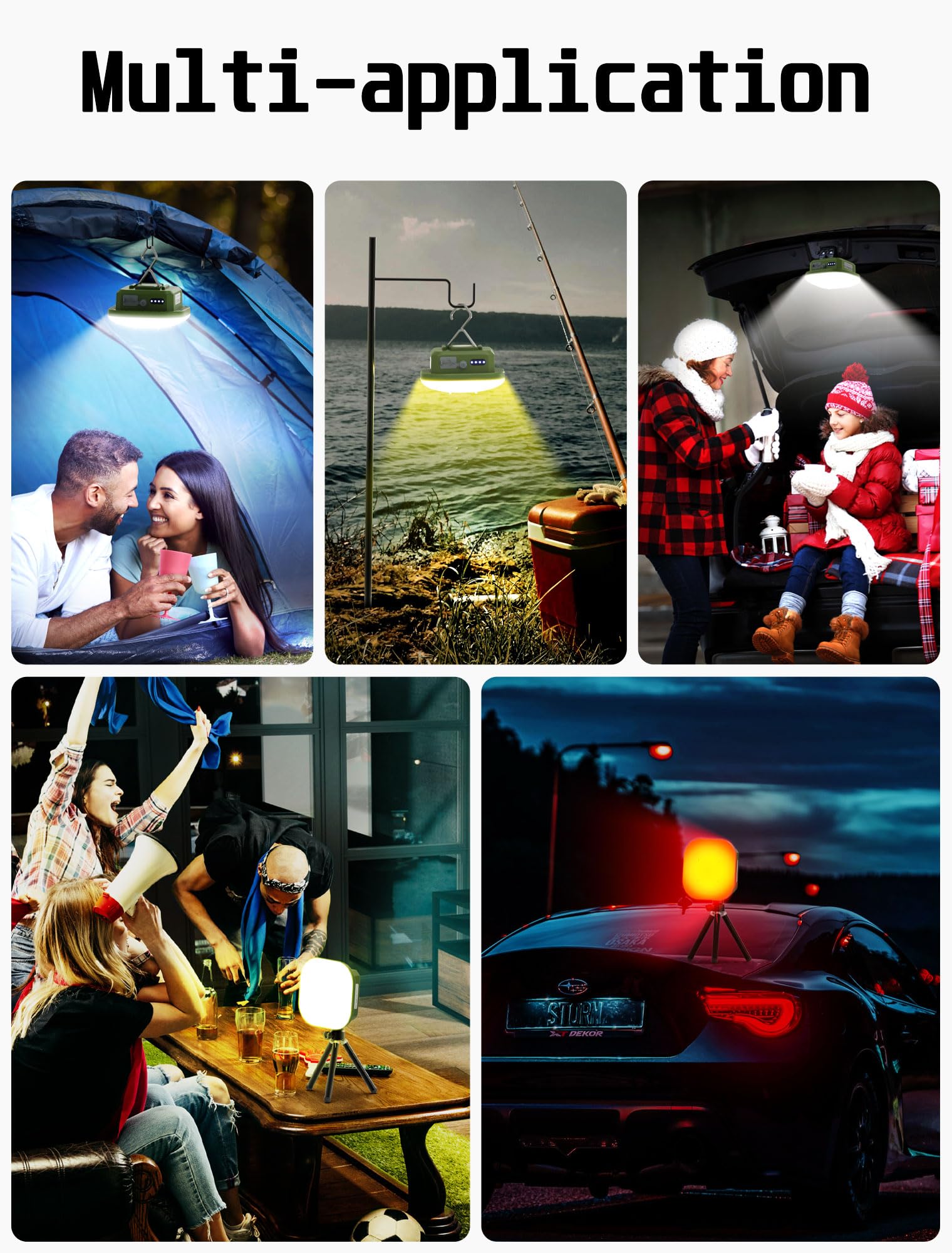 800LM Rechargeable LED Camping Lantern - 5 Lighting Modes, 4500mAh Battery, IP54 Waterproof, Magnetic Hanging Tent Light with Red Flashlight for Hurricane Emergency | Perfect for Camping, Hiking, Fishing & Outdoor Adventures