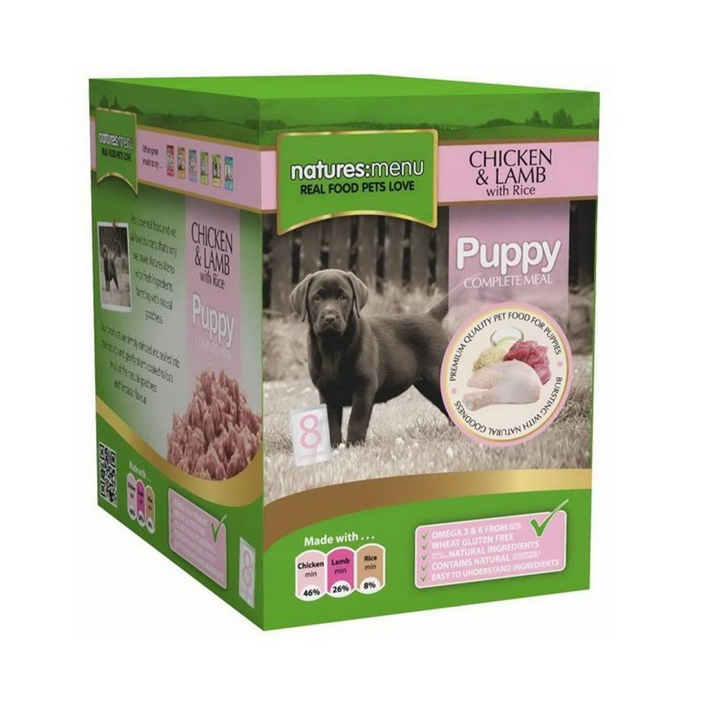 Nature's Menu Puppy & Junior Dog Food Pouches - Grain-Free Wet Dog Food for Small Breeds (Pack of 8) | Perfect for Training, Travel & Mealtime Nutrition