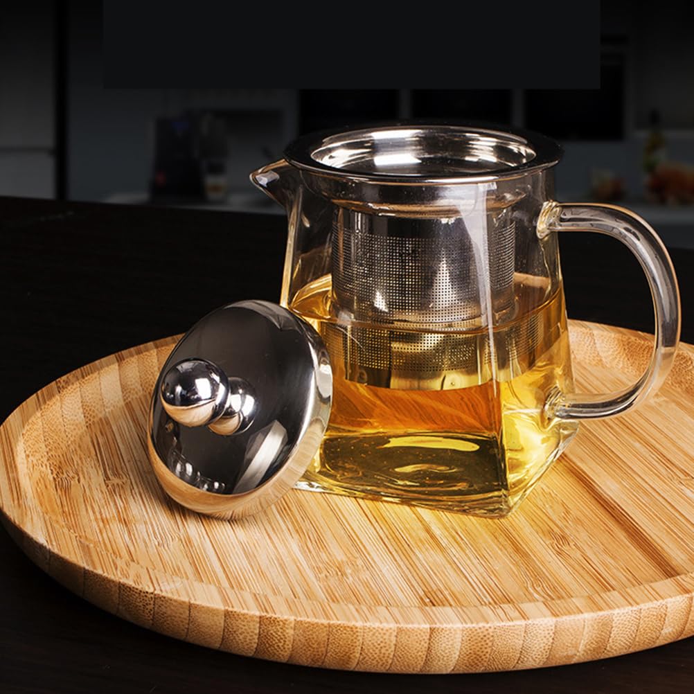 Premium Stainless Steel & Glass Teapot with Removable Infuser - 950ml Stovetop Safe Tea Kettle for Blooming & Loose Leaf Tea - Ideal for Home, Office & Outdoor Tea Brewing