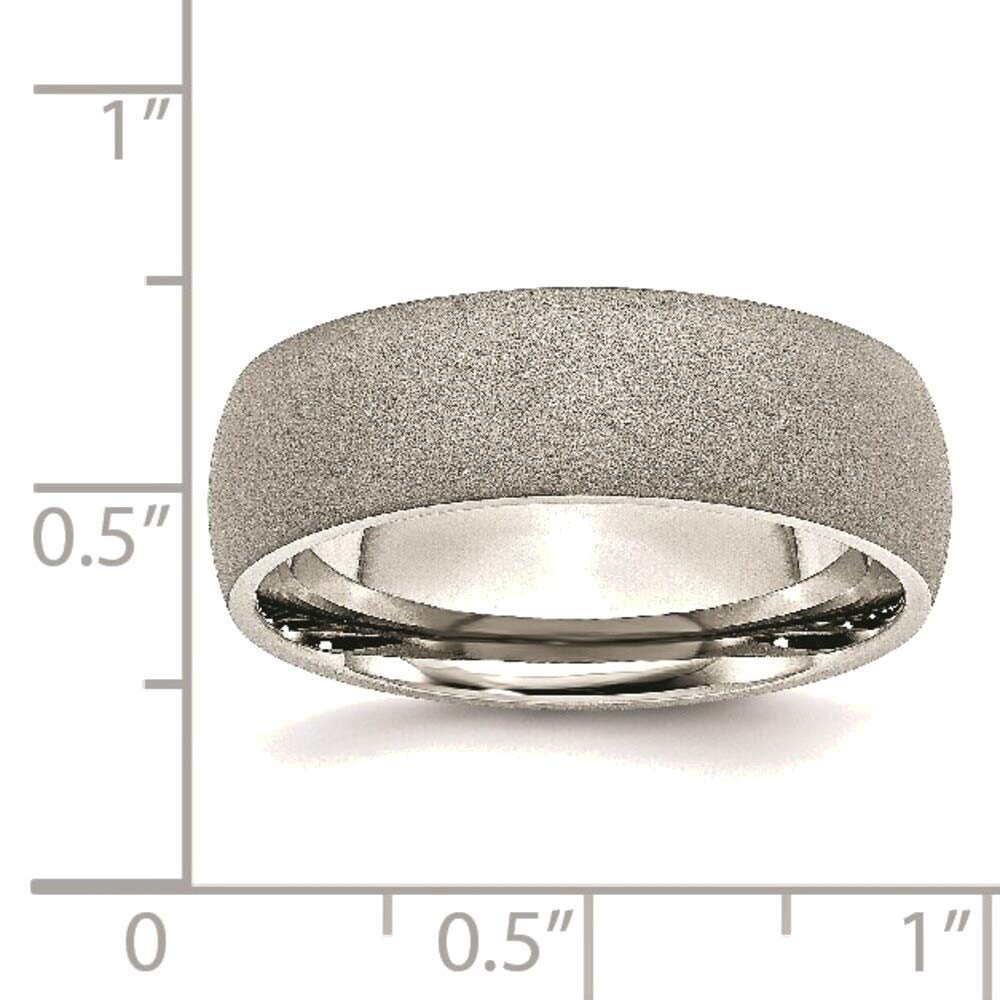 Bonyak Stainless Steel 7mm Stone Finish Ring - Size 10 | Durable Wedding Band, Anniversary Gift for Men & Women | Perfect for Everyday Wear, Special Occasions & Couple Jewelry