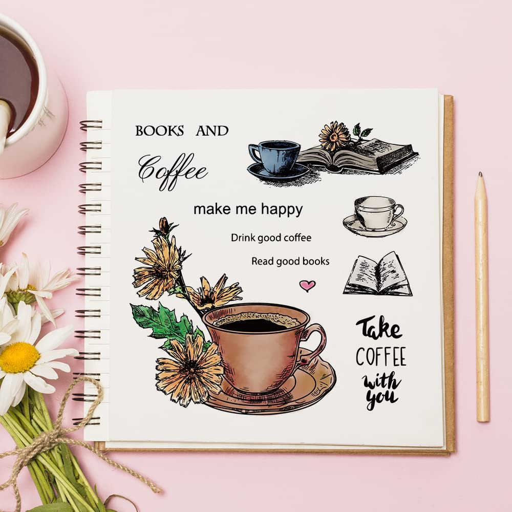 Flower Clear Stamps with Sentiment Words - Premium Rubber Stamps for Card Making, Scrapbooking, Photo Albums & DIY Crafts - Perfect for Wedding Invitations, Journals, and Home Decor Projects