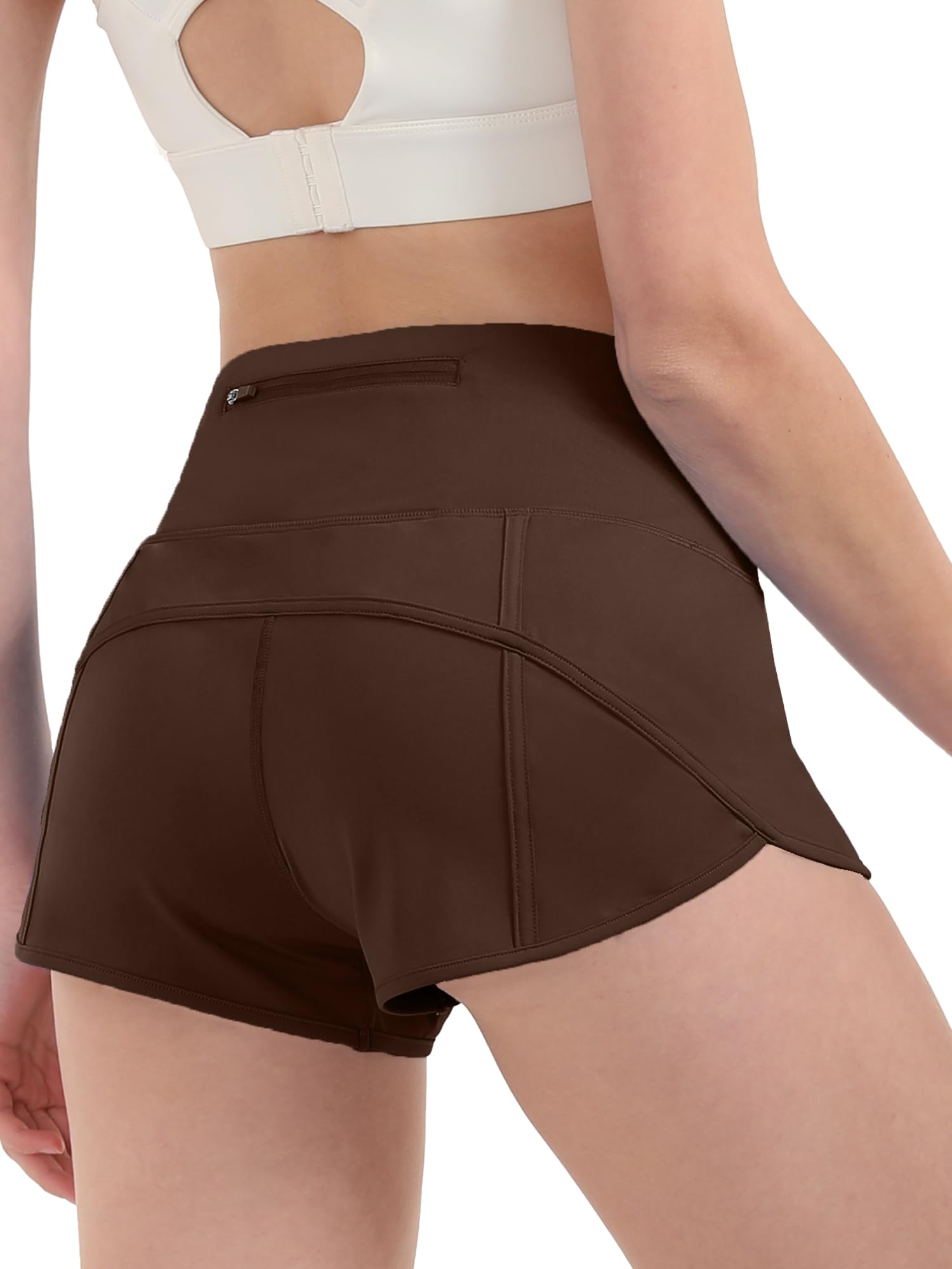 **Aurefin Women's High Waisted Running Shorts with Liner - Quick Dry Athletic Gym Shorts, 2.5'' Inseam with Zipper Pocket - Perfect for Jogging, Yoga & Workouts**