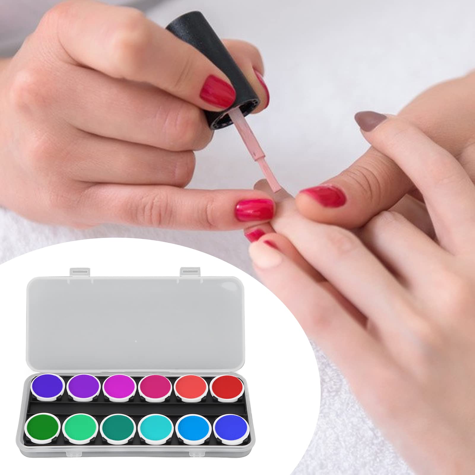 24 Grid Nail Paint Mixing Palette - Portable Nail Art Tool for Beginners & Professionals - Home & Salon Use