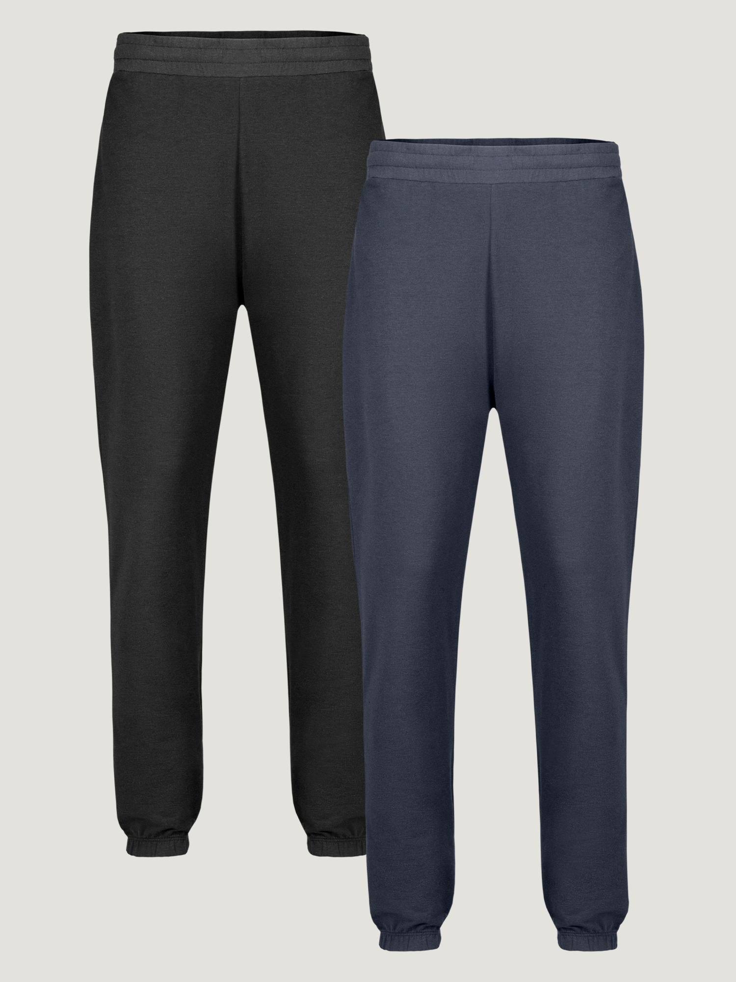 Women's Terry Jogger Pants 2-Pack - Soft Lounge Pants for Women (Black + Odyssey Blue) | Comfortable Workout & Yoga Pants for Running, Travel & Home Relaxation
