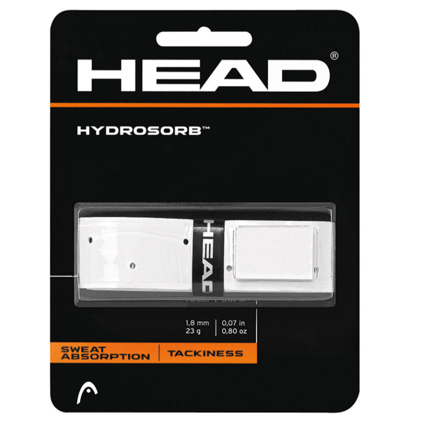 Head Hydrosorb Replacement Tennis Grip - White | Comfortable & Durable Overgrip for Enhanced Performance | Perfect for Tennis, Pickleball & Racquetball Players