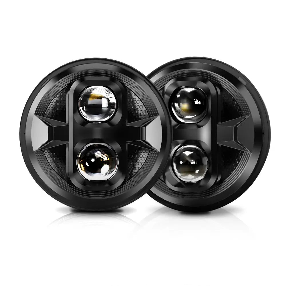 LOYO 7 Inch LED Headlight Kit - Compatible with Jeep Wrangler JK JKU TJ LJ, Chevy, Ford, GMC, Dodge, Mazda, Nissan, Mack, VW - High Brightness Off-Road Lighting for Adventure & Night Driving
