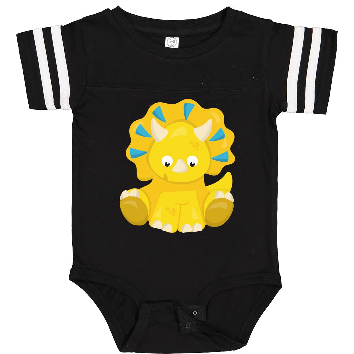 Inktastic Cute Dinosaur Baby Bodysuit - Adorable Triceratops Dino Onesie for Infants & Toddlers | Perfect for Playtime, Daycare & Dinosaur-Themed Birthday Parties
