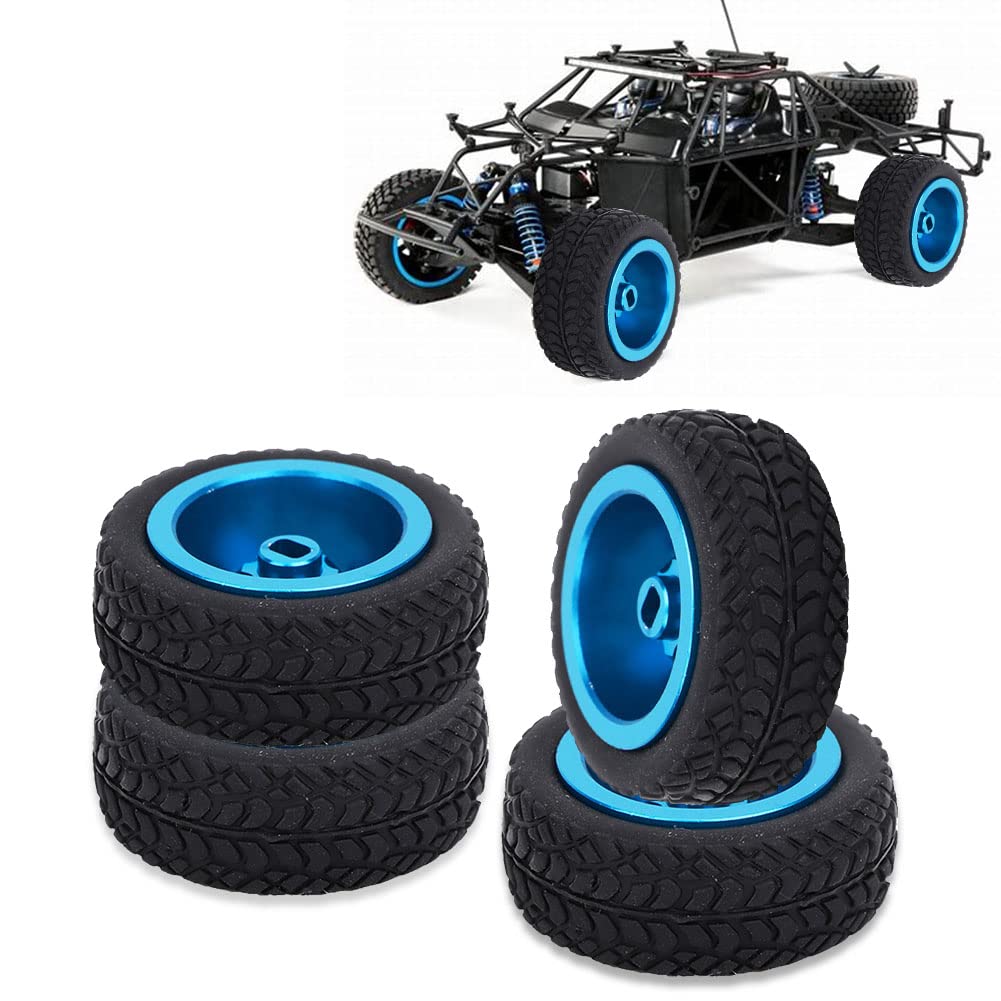 VGEBY1 4PCS RC Car Tires and Wheels - Upgrade Replacement for WLtoys 1/28 K989-53 RC Model (Blue) - Perfect for Off-Road Racing, Drifting & Indoor RC Car Competitions