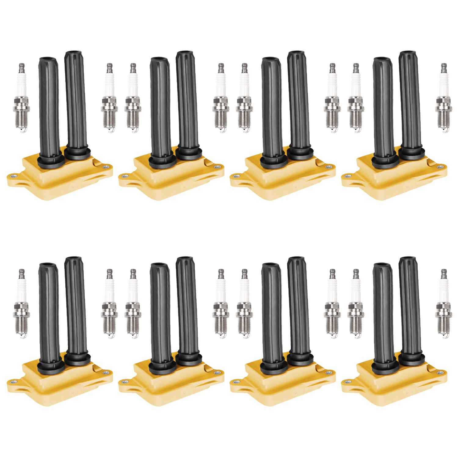8-Piece MCK Energy Ignition Coil Pack & Iridium Spark Plug Set - Compatible with Chrysler Dodge Jeep Ram 1500/2500/3500, Challenger, Charger, Durango (2010-2017) 5.7L V8 HEMI Engine - High Performance Replacement for Smoother Acceleration & Better Fuel Efficiency