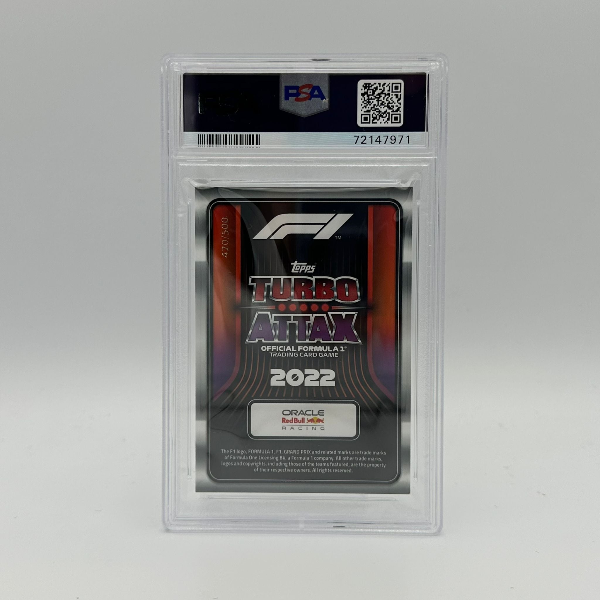 PSA 9 Graded Max Verstappen #335 Idol Mirror Red 420/500 - Rare F1 Racing Card for Collectors & Fans - Perfect for Display, Trading, and Investment
