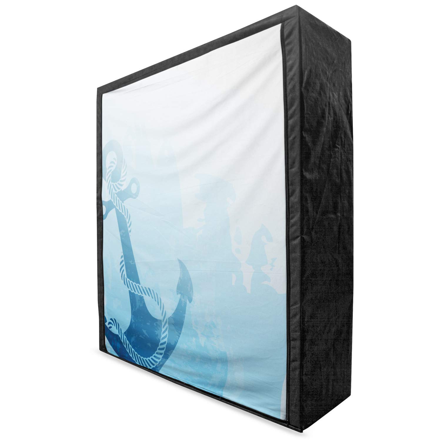 Ambesonne Nautical Portable Fabric Wardrobe - Monochrome Anchor Design, 59