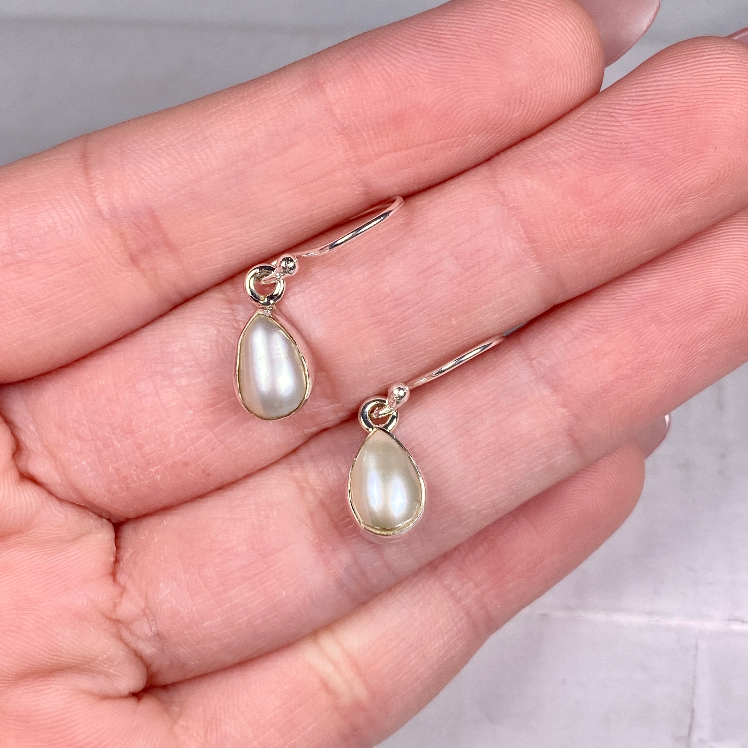 Elegant Pearl Petite Teardrop Earrings R2363 PLD - Perfect for Weddings, Parties & Special Occasions