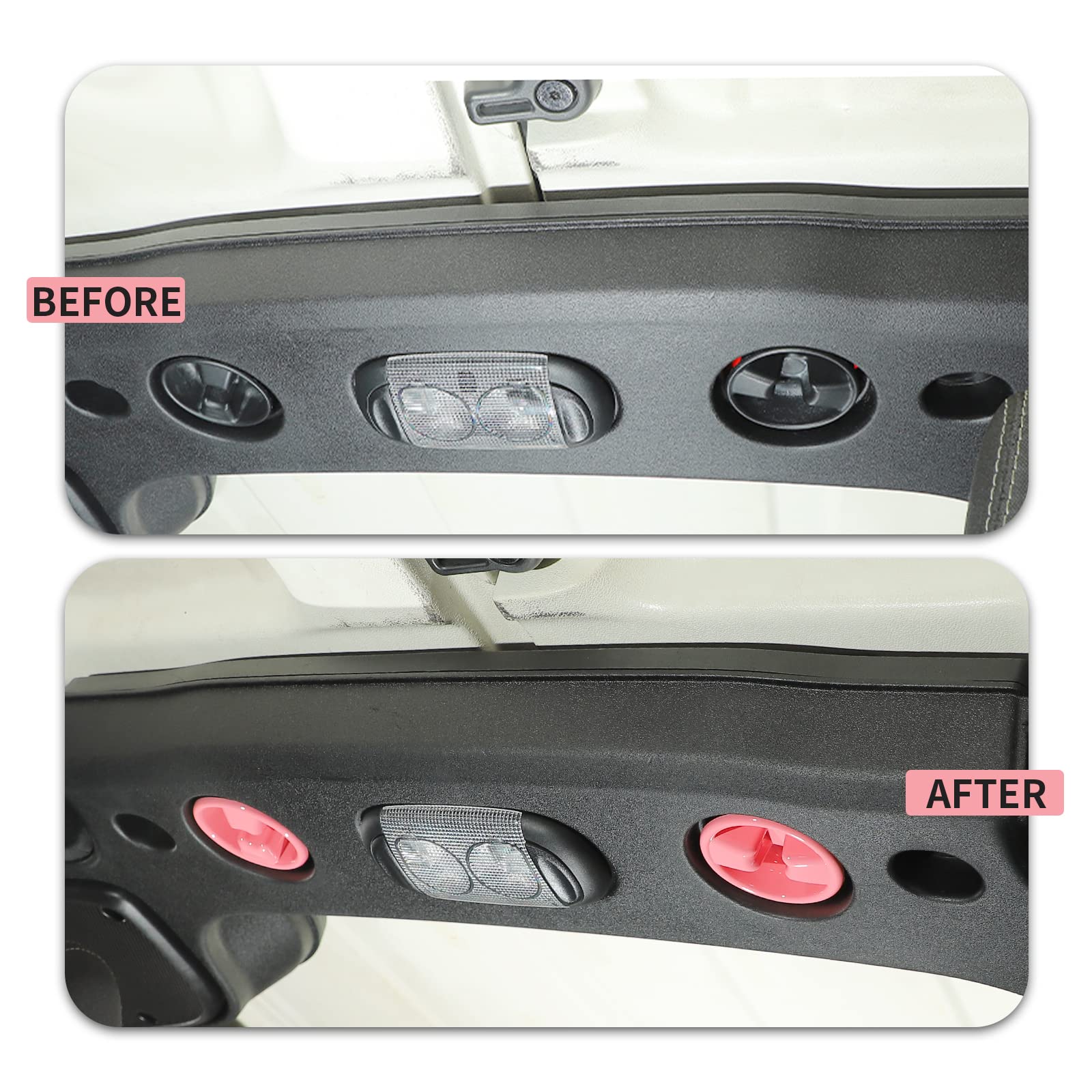 2007-2018 Jeep Wrangler JK JKU Roof Top Mounting Knob Screw Cover - Interior Accessories Decoration (Pink) - Perfect for Customizing & Protecting Your Jeep's Interior