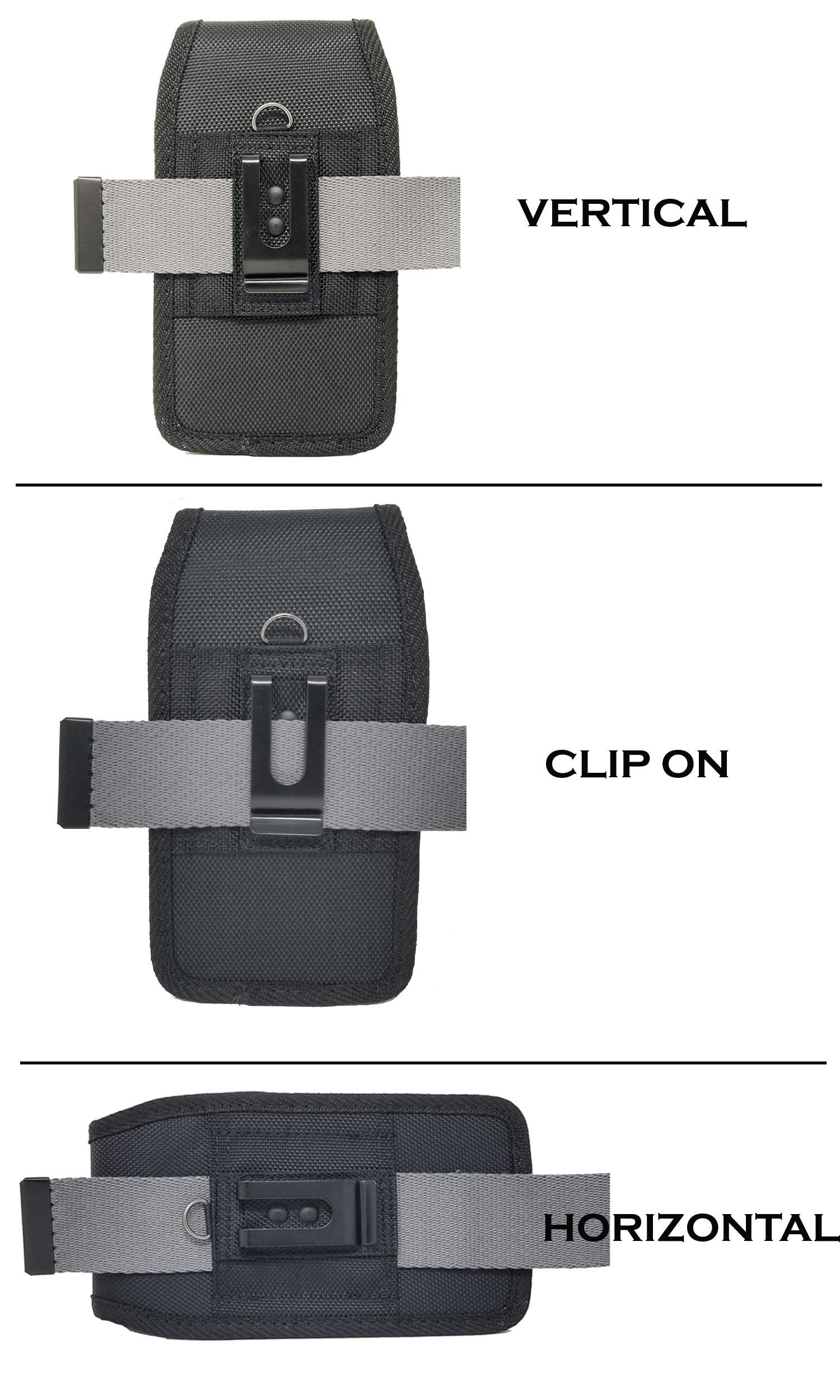 Sonim XP Pro 5G Rugged Nylon Phone Holster - Black Belt Clip Carrying Case for Protected or Bare Phones | Durable Mobile Accessory for Construction, Outdoor & Work Use