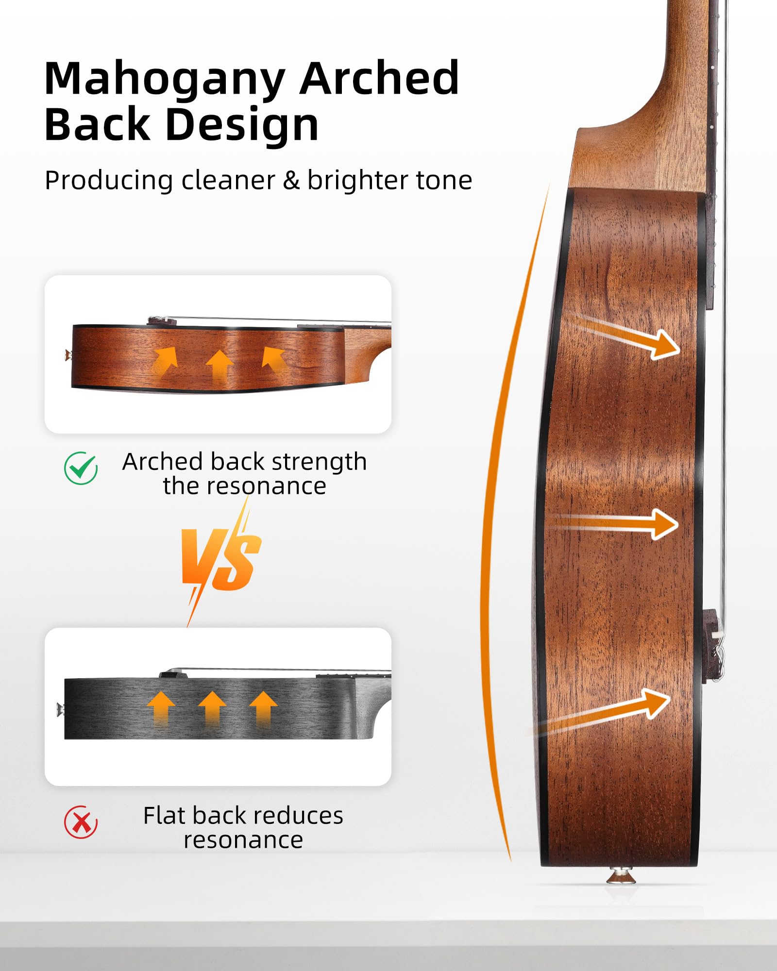 LEKATO GT-800 Mahogany Guitalele 6-String 28-Inch Beginner Guitarlele | 1/4 Size Classical Guitar | Small Hawaiian Travel Guilele with Gig Bag, Strap & Picks | Perfect for Travel, Camping & Beginners Learning Ukulele