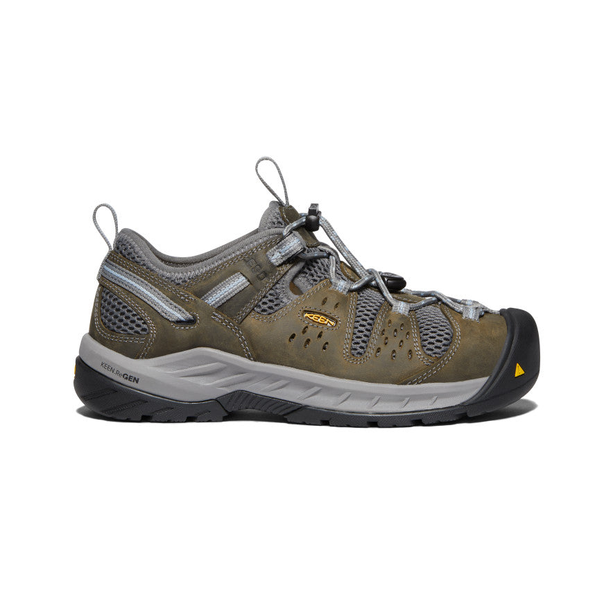Women's Atlanta Cool II ESD Steel Toe Safety Shoes - Gargoyle/Blue Fog | Slip Resistant & Electrical Hazard Protection for Work & Construction Sites