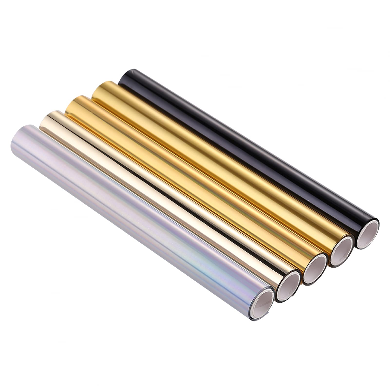 5-Pack Briartw Laser Printer & Laminator Compatible Toner Reactive Foil - 16.4ft x 7.6in Per Roll Transfer Foil Paper Bundle for DIY Crafts, Embossed Cards, Scrapbooking - Perfect for Wedding Invitations, Gift Wrapping, and Home Decor Projects