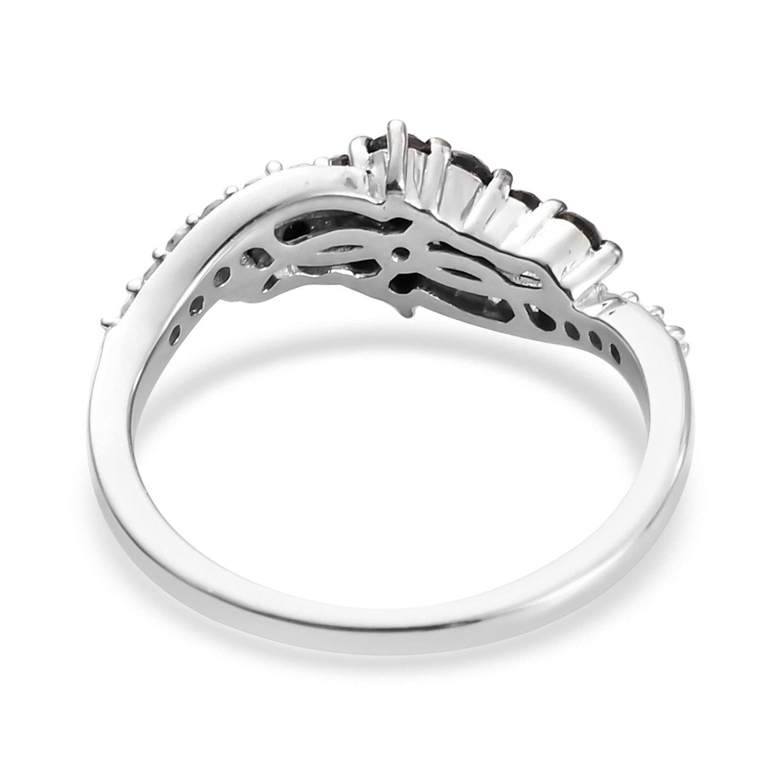Dainty White Diamond & Black Onyx Stackable Ring Set for Women - Minimalist Sterling Silver Gold Plated Black Diamond Ring - Elegant Jewelry Gift for Her, Perfect for Stacking, Everyday Wear & Special Occasions