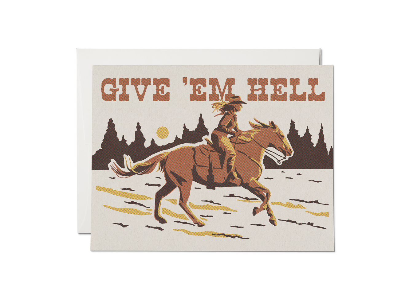 Give 'Em Hell Encouragement Greeting Card - Motivational Card for Friends, Family & Coworkers - Perfect for Graduation, Promotion & Tough Times