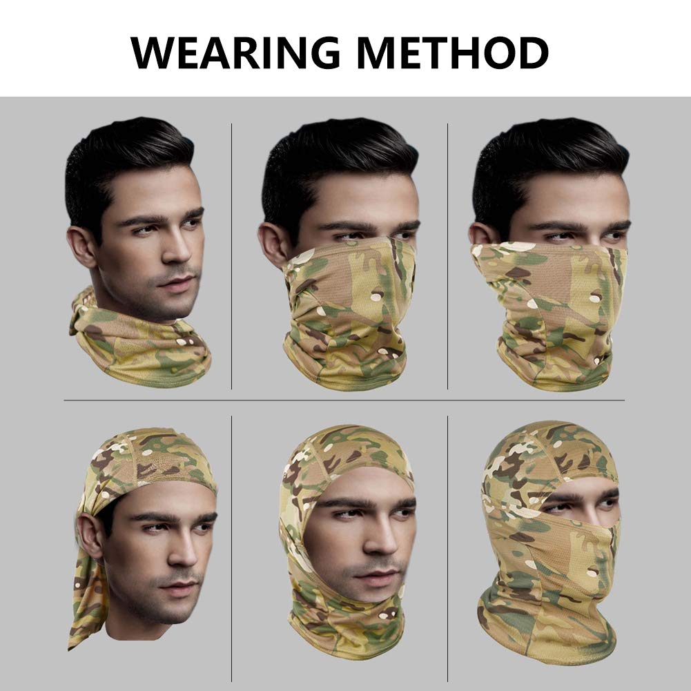 STARTAIKE Balaclava Face Mask - UV Protection, Windproof Tactical Hood for Skiing, Cycling, Outdoor Fishing & Hunting (Camo) - Perfect for Cold Weather & Extreme Sports