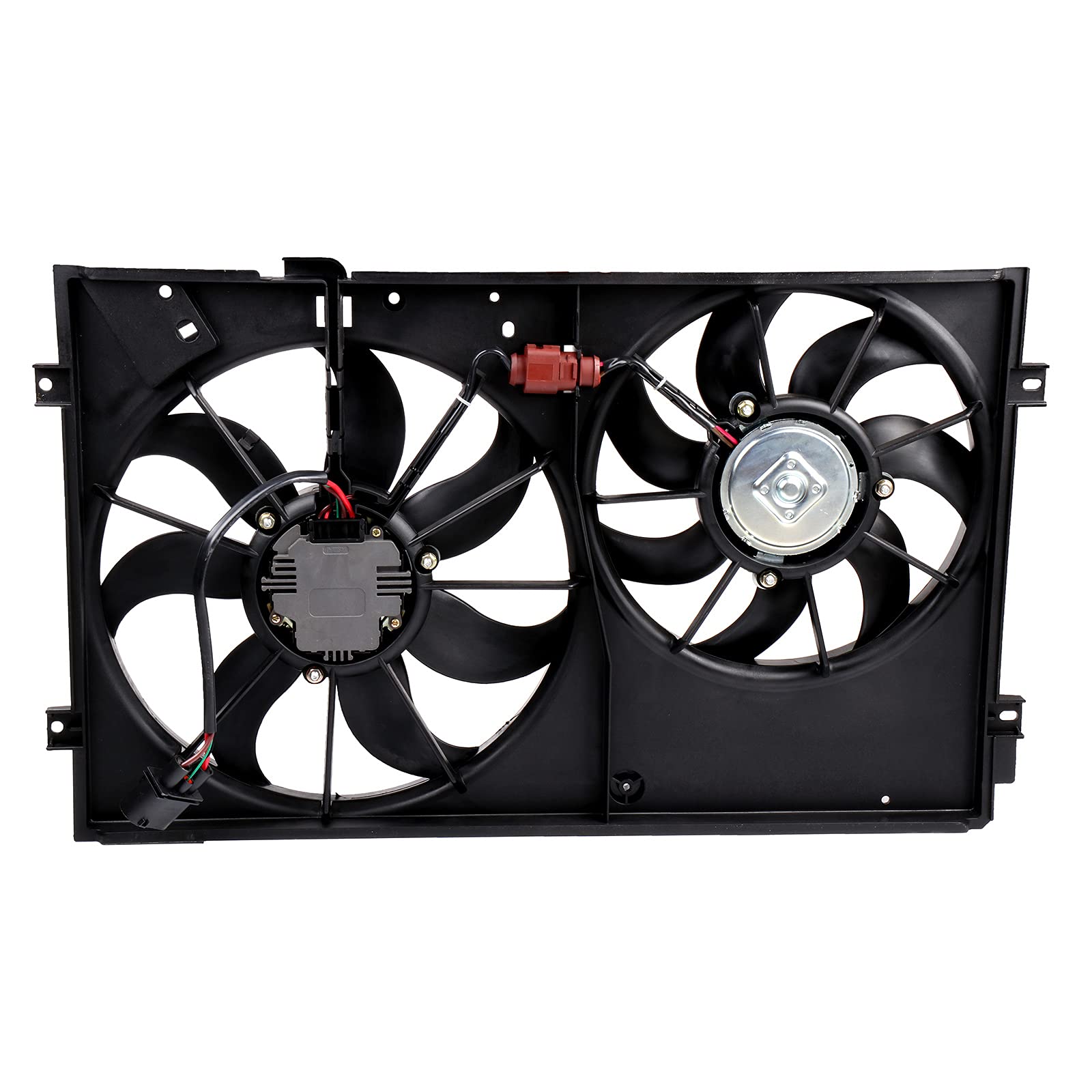Universal Slim Radiator Condenser Fan Assembly 12V Cooling Fan Kit - Push/Pull Design, Left/Right Side (LH RH) Compatible with 2012 Audi S3 | Perfect for Engine Cooling, AC System Performance & Overheating Prevention
