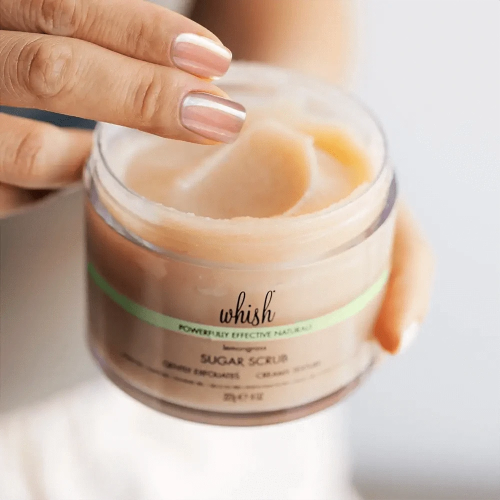 Organic Lemongrass Sugar Scrub for Soft Skin - Exfoliating & Moisturizing Body Scrub with Natural Ingredients - Perfect for Spa Day & Dry Skin Care at Home