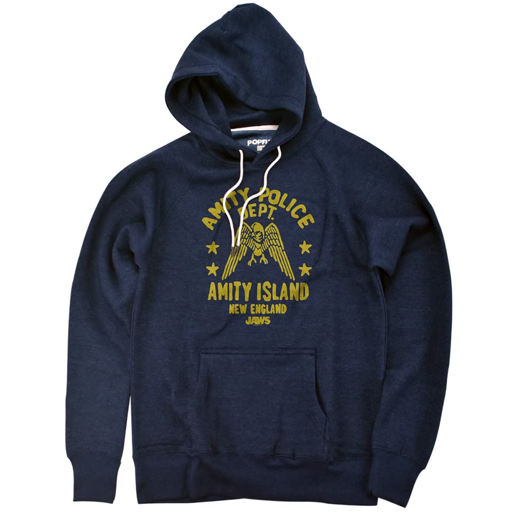Popfunk Jaws The Amity Blues Official Premium Ultrasoft Tri-Blend Hoodie - Stylish & Comfortable Unisex Sweatshirt for Movie Fans, Casual Wear & Gifts