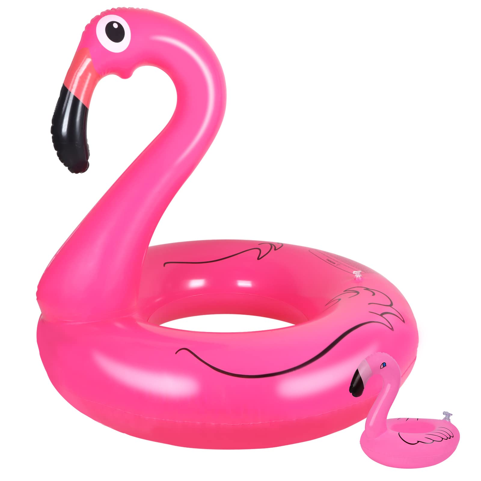 **Giant Pink Flamingo Pool Float for Adults & Kids - 105cm Inflatable Swimming Raft with Cup Holder - Fun Summer Water Toy for Beach, Pool Parties & Relaxation**