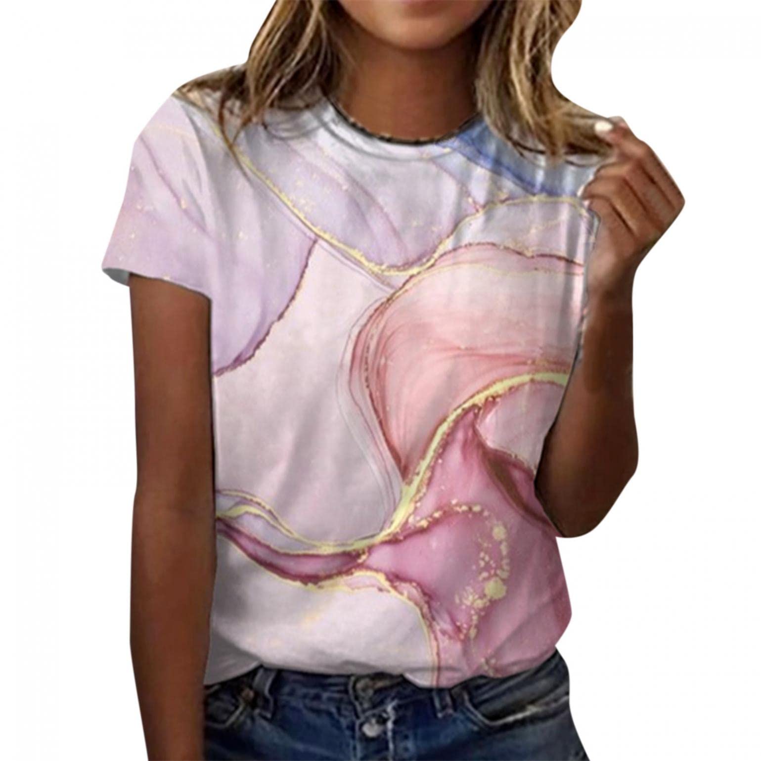 Stylish Summer Tops for Women - Sexy Casual Tunic Blouses, Loose Short Sleeve Printed T-Shirts to Wear with Leggings | Perfect for Beach, Vacation & Everyday Outfits